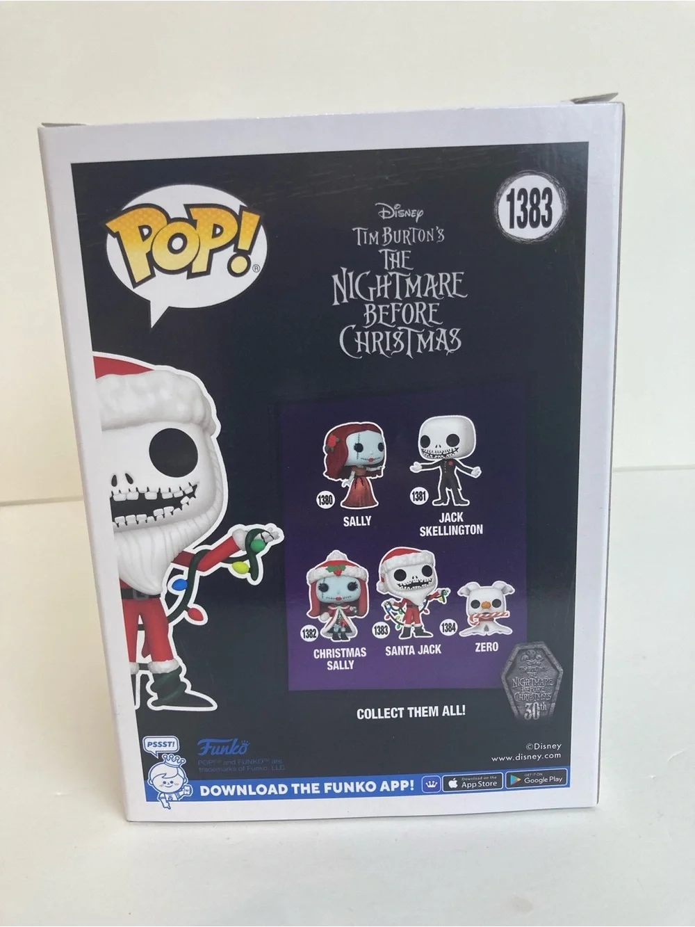Funko Pop Santa Jack #1383 Amazon Exclusive Glow in Dark Disney NBC